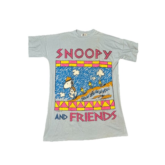 Vintage‎ 1980s Bolo Spirit Tag Snoopy & Friends Long T Shirt - Picture 1 of 7
